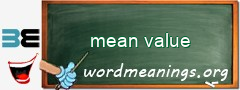 WordMeaning blackboard for mean value